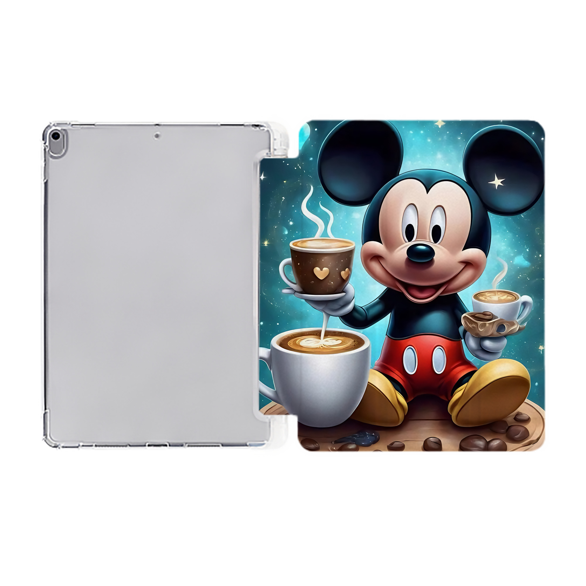 （画像用） ミッキーマウス Mickey Mouse IPad ケース ペン収納付き 三つ折りスタンド PUレザー×シリコン 対応機種9.5/10.5/10.9インチ